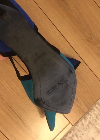 Mavi Süet Stiletto Topuklu Kadın Ayakkabı - Görsel 4