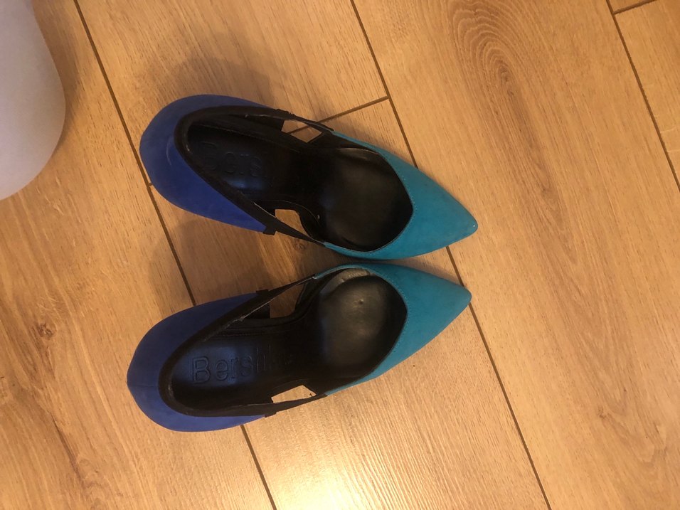 Mavi Süet Stiletto Topuklu Kadın Ayakkabı - Görsel 3