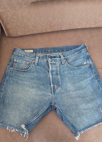 Levis Marka Kadin Acik Mavi Yuksek Bel Denim Sort