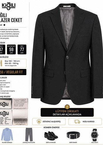 Diğer Kigili Siyah Blazer Ceket 56