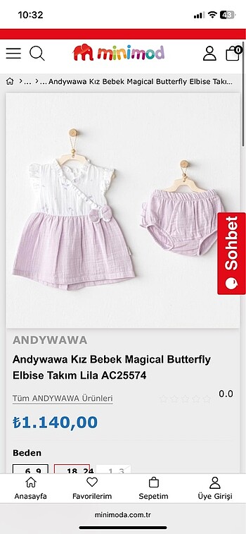 Andywawa bebek elbise