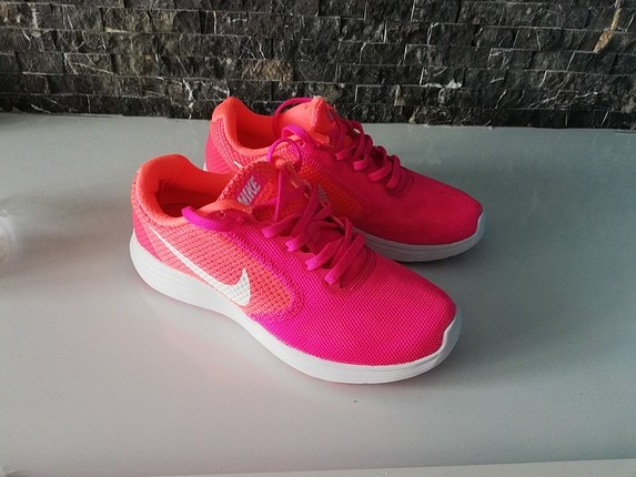 Nike Nike revolution 3 pembe turuncu spor ayakkabı 