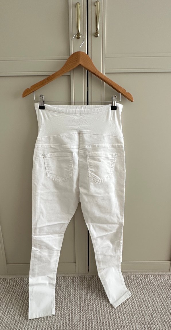 Beyaz Pamuklu Hamile Pantolonu - Görsel 2