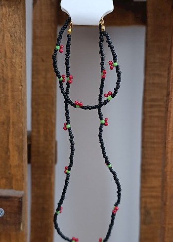 Accessorize Uzun Siyah Boncuklu Bohem Kadın Kolye