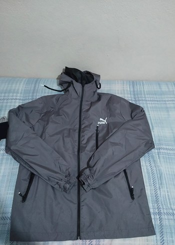 Puma Gri Erkek Puma Fermuarli Yagmurluk
