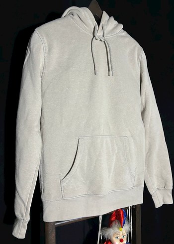 Gri Kapüşonlu Sweatshirt - Görsel 3