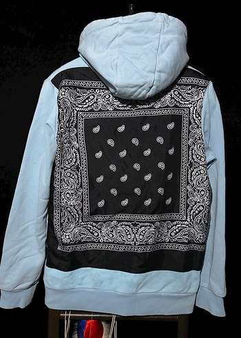 Mavi Kapüşonlu Adidas Sweatshirt - Görsel 4