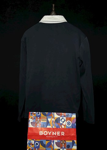 Lacivert Denim Polo Yaka Tişört - Görsel 5