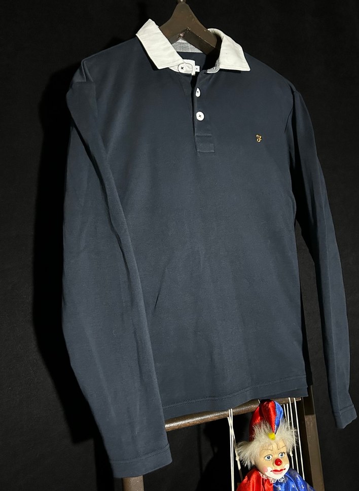 Lacivert Denim Polo Yaka Tişört - Görsel 3