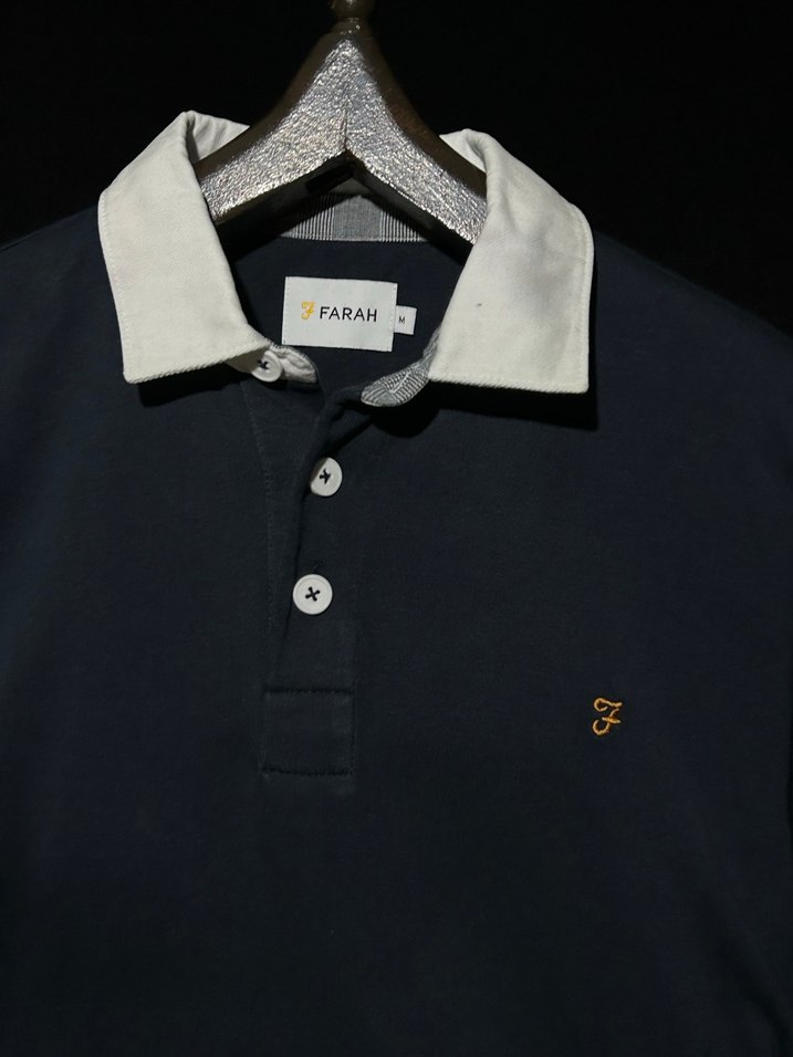 Lacivert Denim Polo Yaka Tişört - Görsel 4