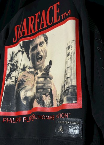 Siyah Nakışlı Fermuarlı Hırka - Görsel 5