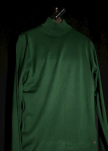 Yeşil Balıkçı Yaka İnce Triko - Görsel 3