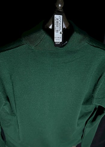 Yeşil Balıkçı Yaka İnce Triko - Görsel 5