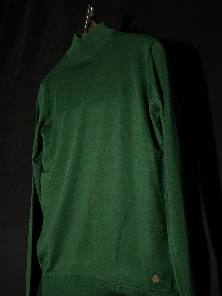 Yeşil Balıkçı Yaka İnce Triko - Görsel 2