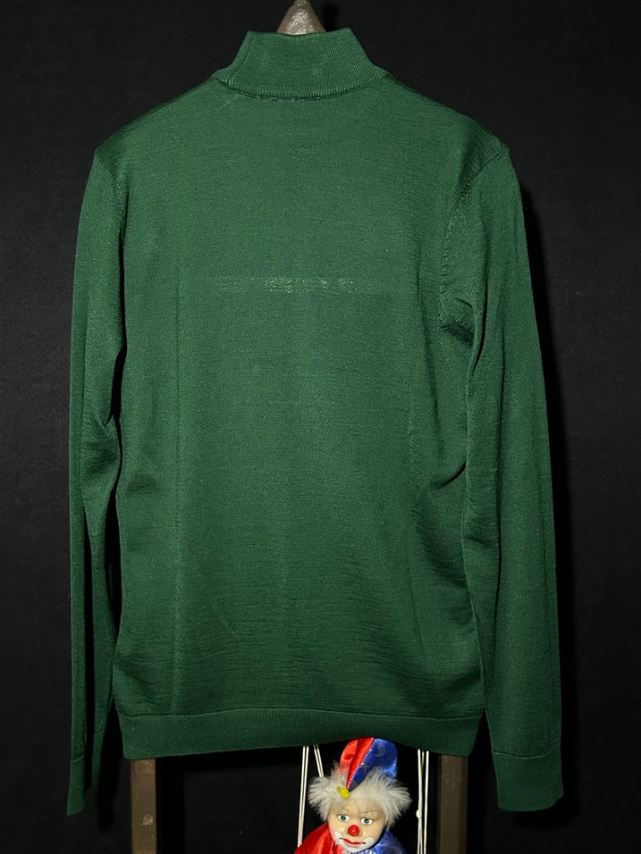 Yeşil Balıkçı Yaka İnce Triko - Görsel 4