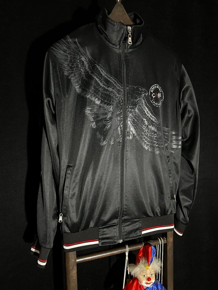 Siyah Baskılı Fermuarlı Ceket - Görsel 3