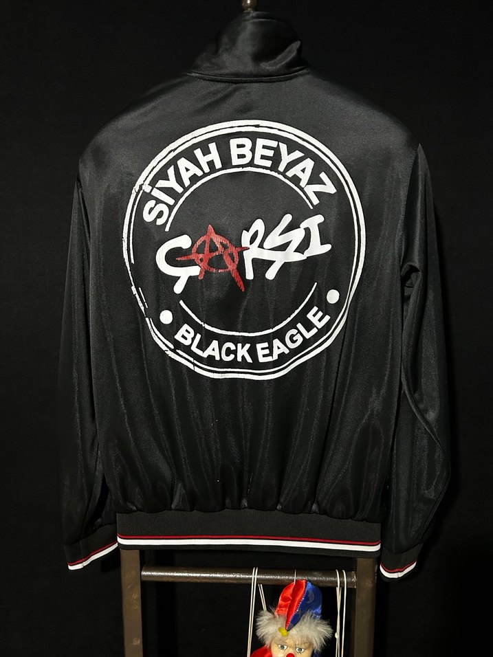 Siyah Baskılı Fermuarlı Ceket - Görsel 4