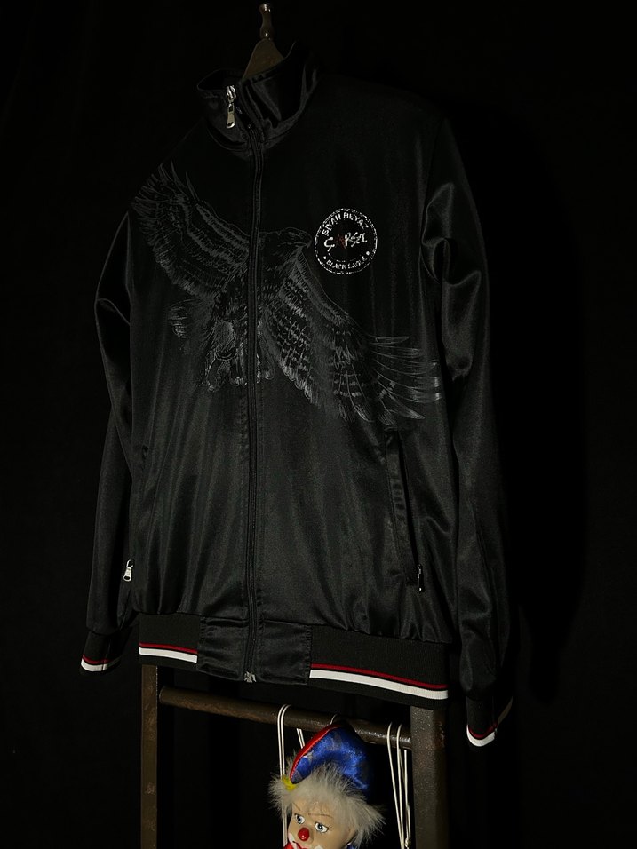 Siyah Baskılı Fermuarlı Ceket - Görsel 2