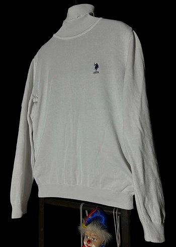 Beyaz Uzun Kollu Boğazlı Sweatshirt - Görsel 2