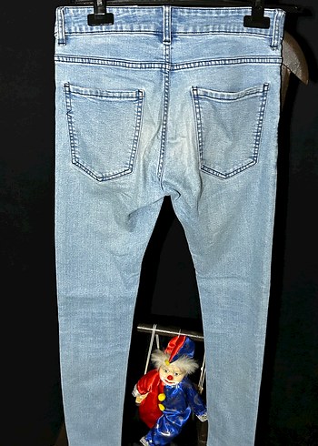 Kadın Mavi Dar Kesim Midi Denim Jean - Görsel 5