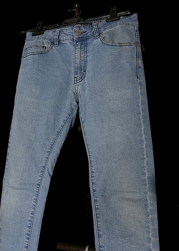 Kadın Mavi Dar Kesim Midi Denim Jean - Görsel 3