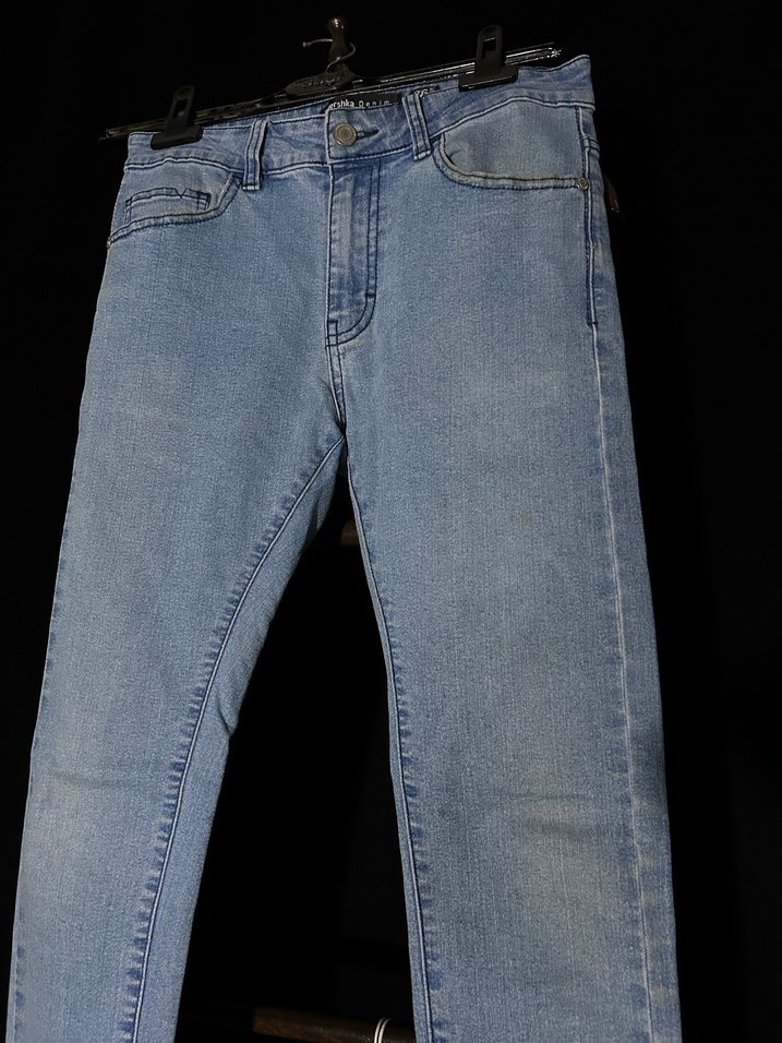 Kadın Mavi Dar Kesim Midi Denim Jean - Görsel 3