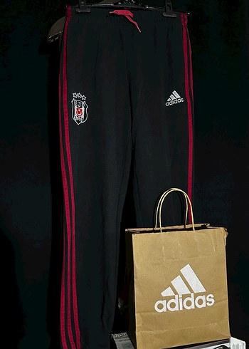 Adidas Siyah Kırmızı Fermuarlı Erkek Eşofman Altı - Görsel 3