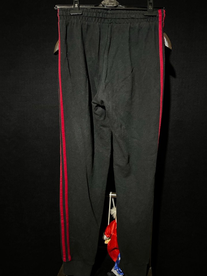 Adidas Siyah Kırmızı Fermuarlı Erkek Eşofman Altı - Görsel 4