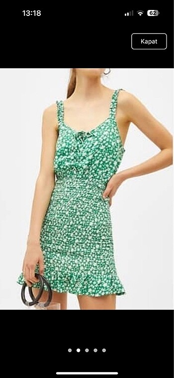 Bershka Bershka Yesil cicekli elbise