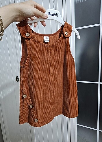 12-18 Ay Beden turuncu Renk Kadife kız bebek elbisesi