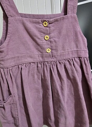 18-24 Ay Beden pembe Renk Pembe kadife kız bebek elbisesi