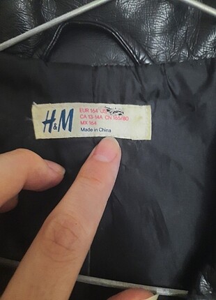 xs Beden siyah Renk H&M deri kısa ceket 