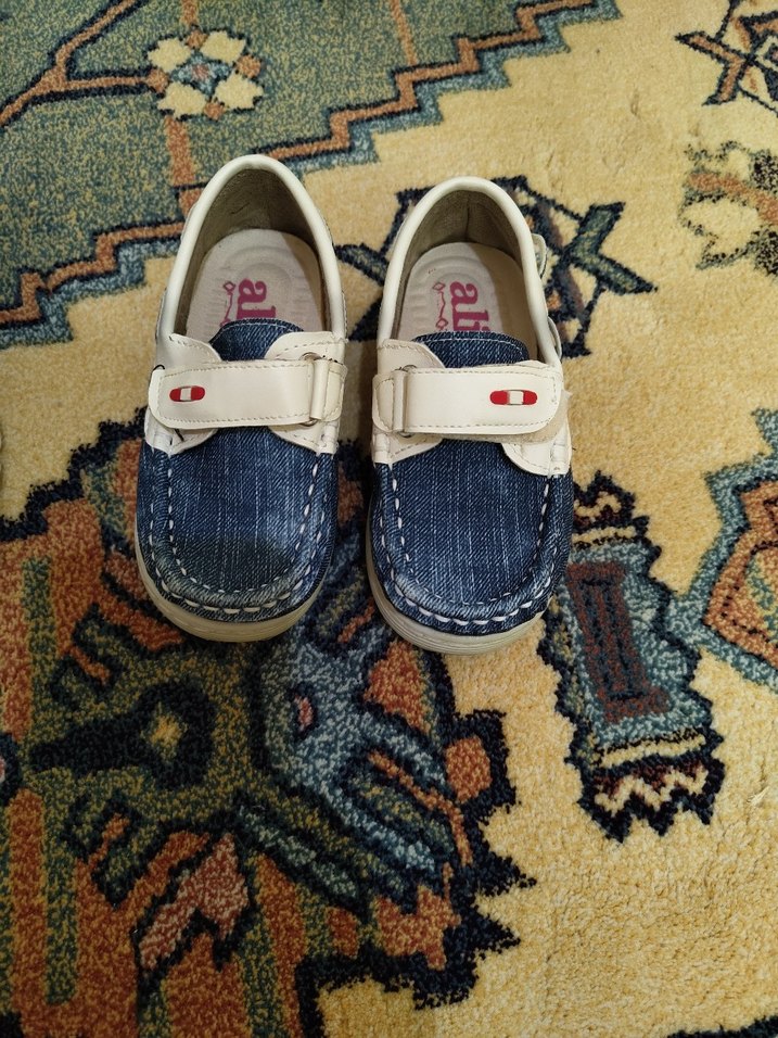 Erkek Çocuk Kot Kumaş görünümlü  Tokalı Ayakkabı - Görsel 2