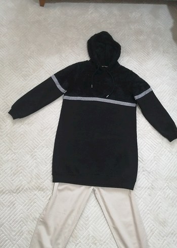 Kapüşonlu Siyah Sweatshirt - Görsel 3