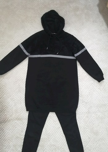 Kapüşonlu Siyah Sweatshirt - Görsel 2