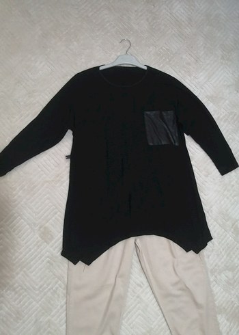 Siyah penye bluz - Görsel 2