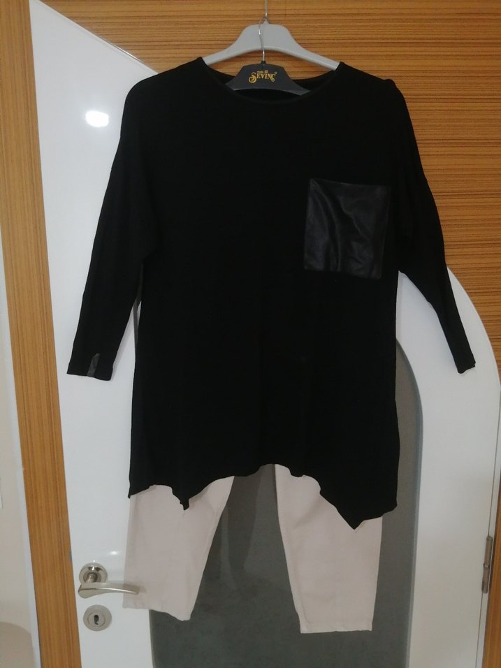 Siyah penye bluz - Görsel 4