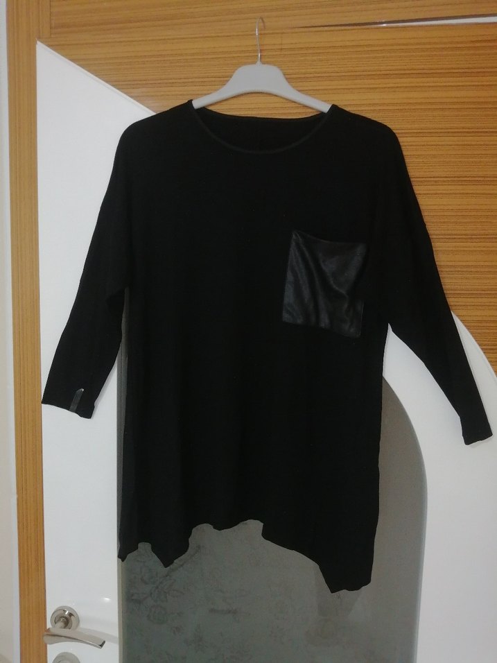 Siyah penye bluz - Görsel 3