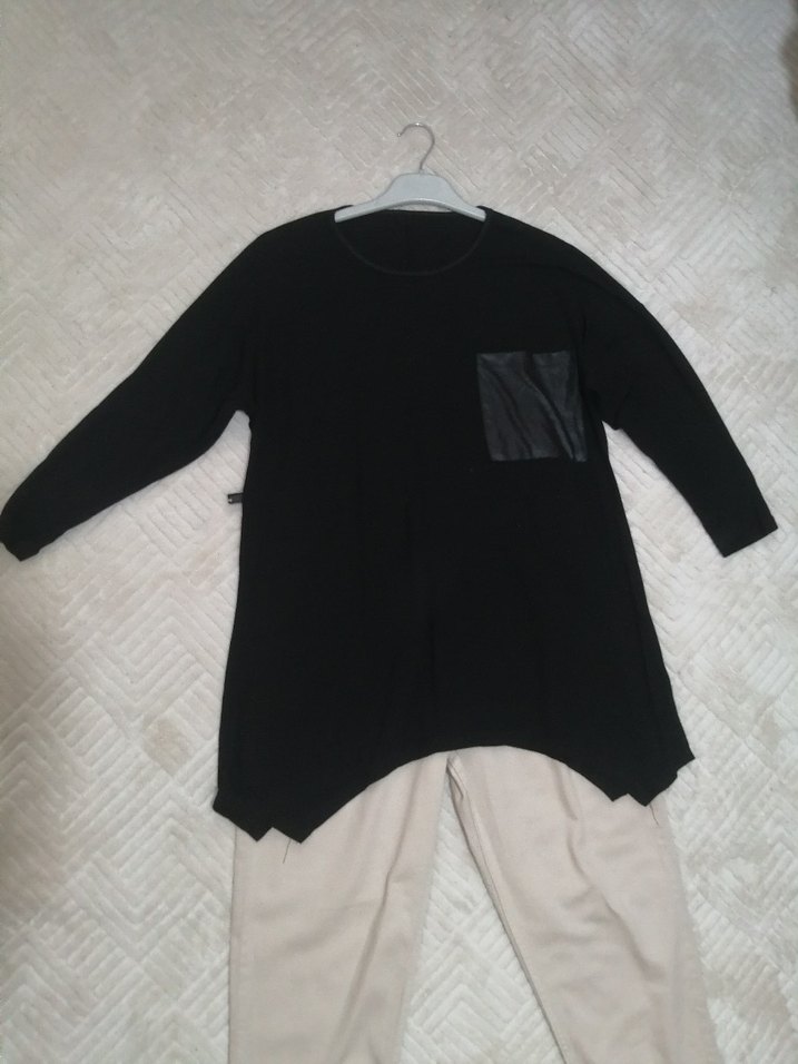 Siyah penye bluz - Görsel 2