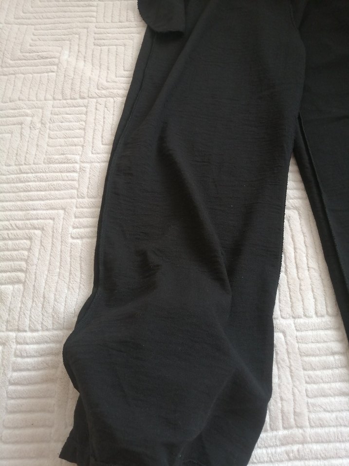 Siyah  bol paça  pantolon - Görsel 5