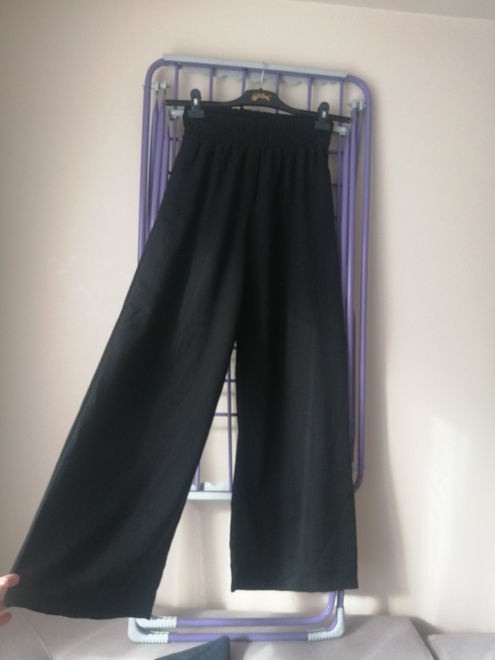 Siyah  bol paça  pantolon - Görsel 3