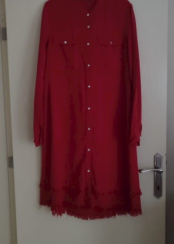 Kırmızı Uzun Tunik Gömlek - Görsel 3