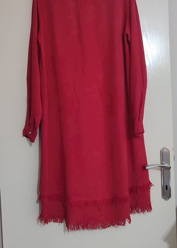 Kırmızı Uzun Tunik Gömlek - Görsel 5