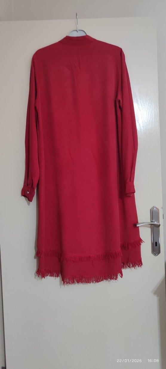 Kırmızı Uzun Tunik Gömlek - Görsel 5