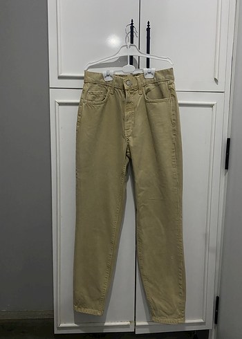River Island Bej Duz Kesim Denim Pantolon