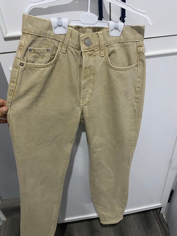 Bej Düz Kesim Denim Pantolon — görsel 4/8