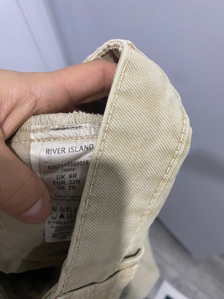 Bej Düz Kesim Denim Pantolon — görsel 7/8