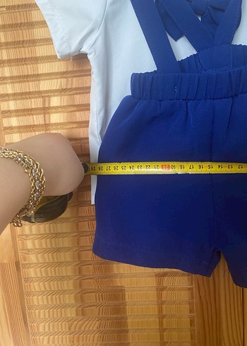 Mavi Papyonlu Bebek Erkek Kısa Kollu Takım - Görsel 10