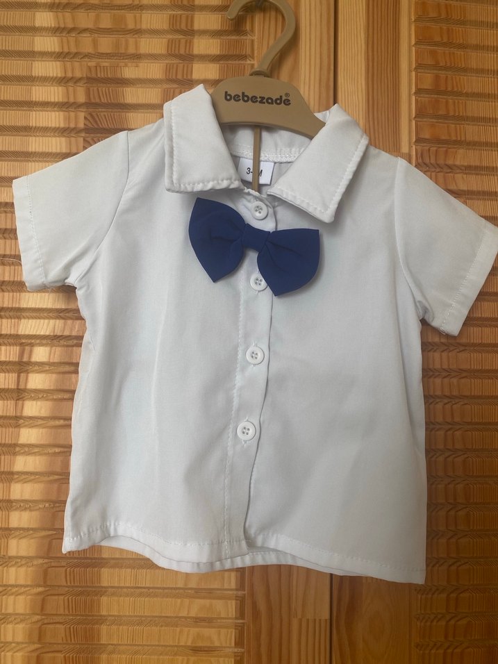 Mavi Papyonlu Bebek Erkek Kısa Kollu Takım - Görsel 5