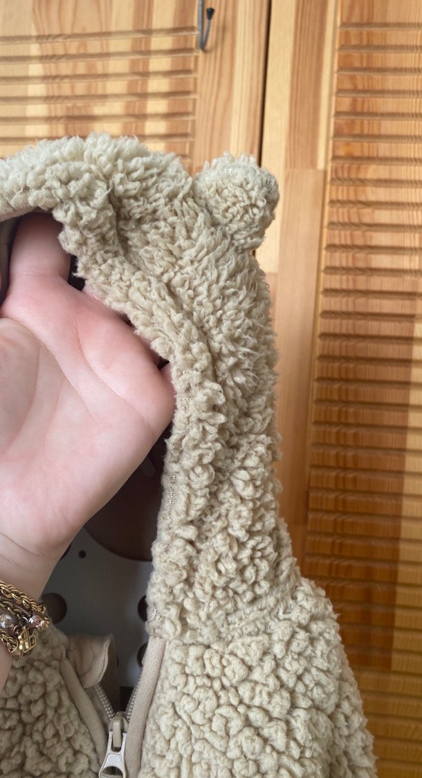 Kürklü kahve bebek tulumu - Görsel 4